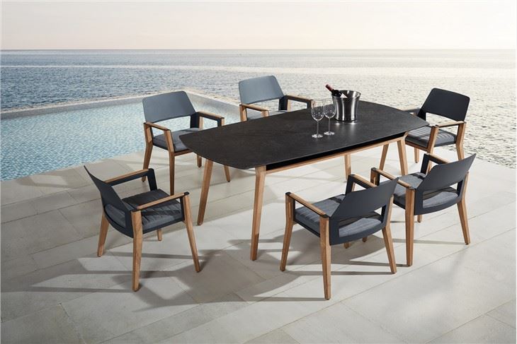 Bàn ăn ngoài trời teak hiện đại