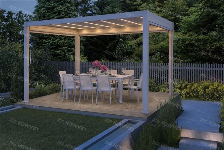 HOWVIN Pergola Electric Supporting Shutter Sunshade Insulation Outdoor Courtyard Balcony Partition Mosquito Rain Wind Shutter